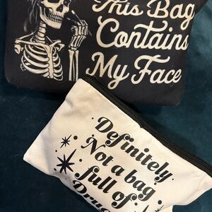 Skeleton Makeup Bags and Novelty Stash Bags NWT
